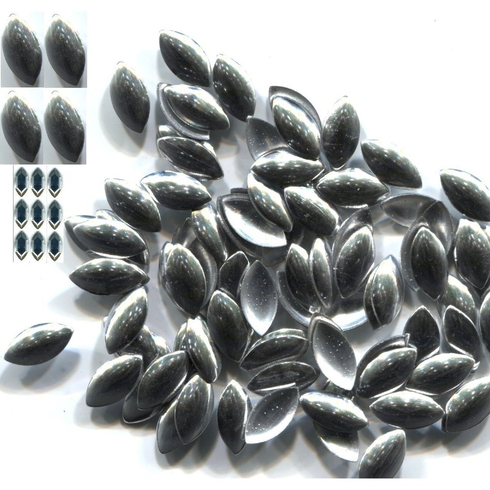 OVAL Facted Rhinestuds  4x8mm Hot Fix  SILVER Color   ‎ 2 Gross  288 Pieces